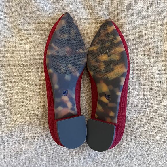 Rothy's Burgundy Pointed Toe Heels with Blue Accent - Picture 5 of 11